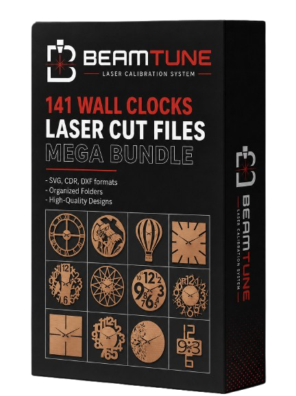 141 wall clocks laser cut files bundle