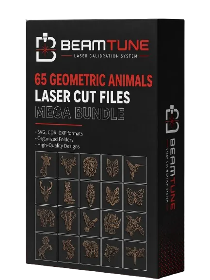 65 geometric animals laser cut files bundle